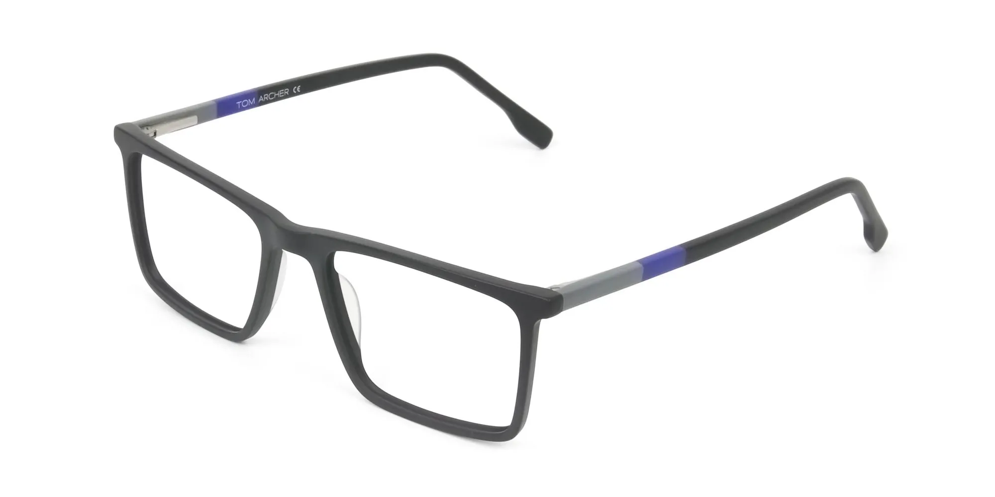 Black & Blue Rectangular Glasses - 2 Black & Blue Rectangular Glasses - 2