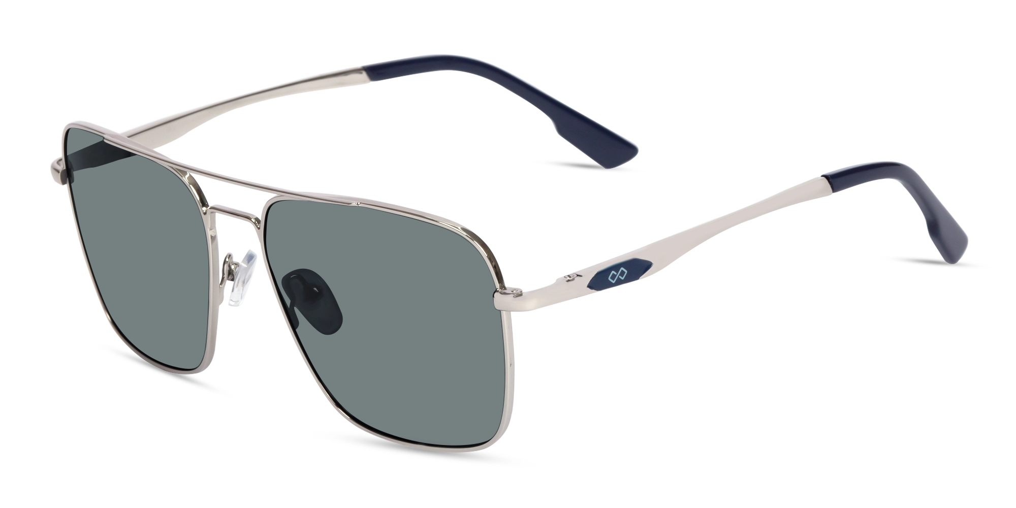 Silver Metal Double Bridge Pilot Sunglasses 3 Silver Metal Double Bridge Pilot Sunglasses 3