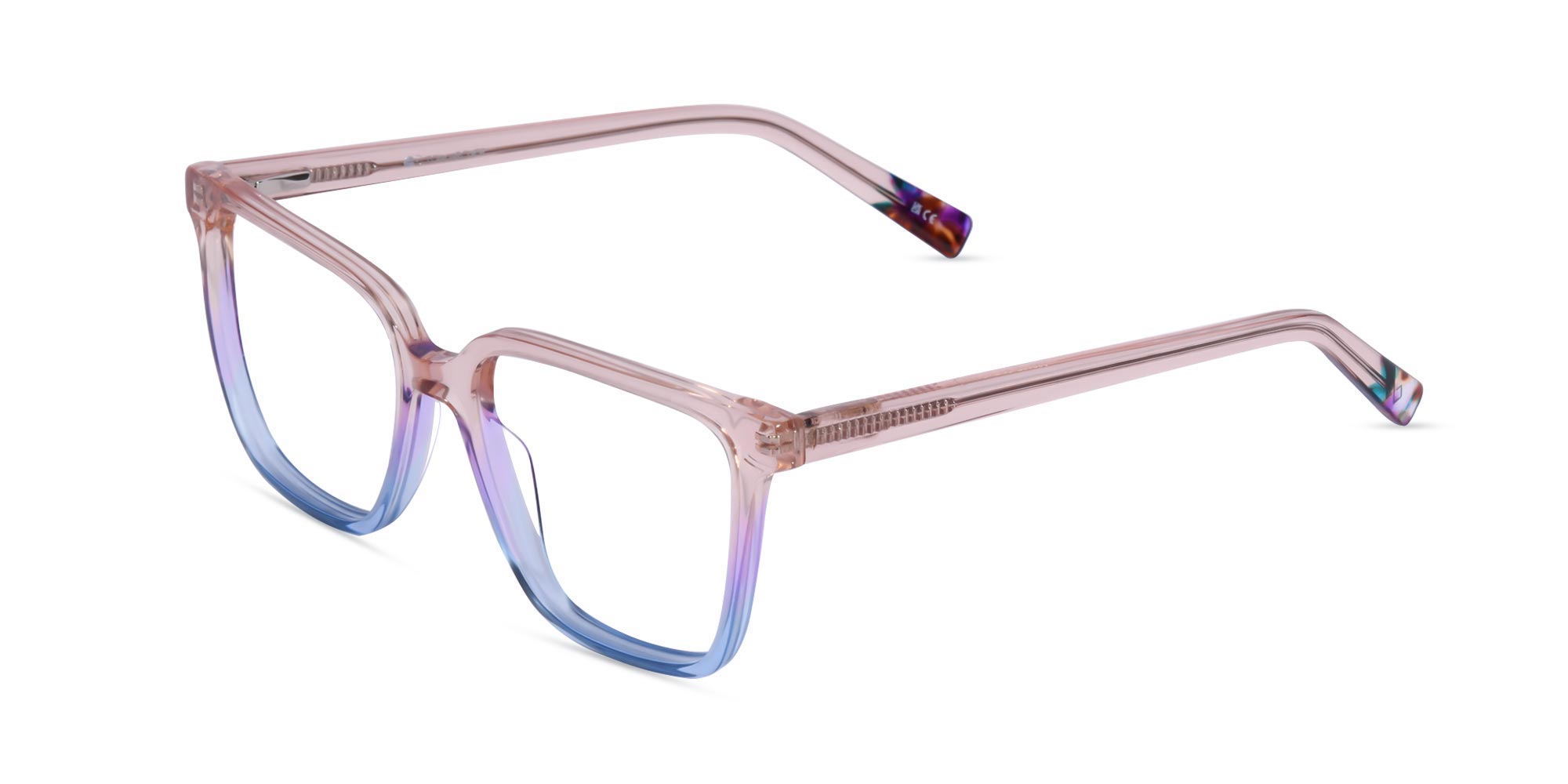 Blue And Rose Gold Square Glasses-3 Blue And Rose Gold Square Glasses-3