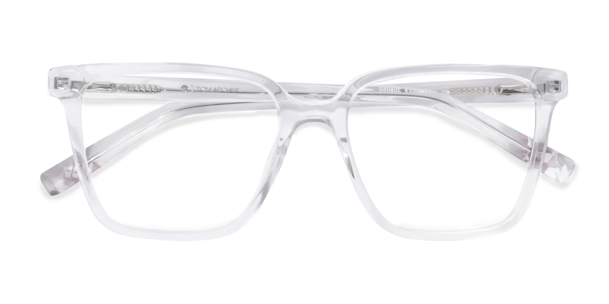 Transparent Square Frame Glasses-6