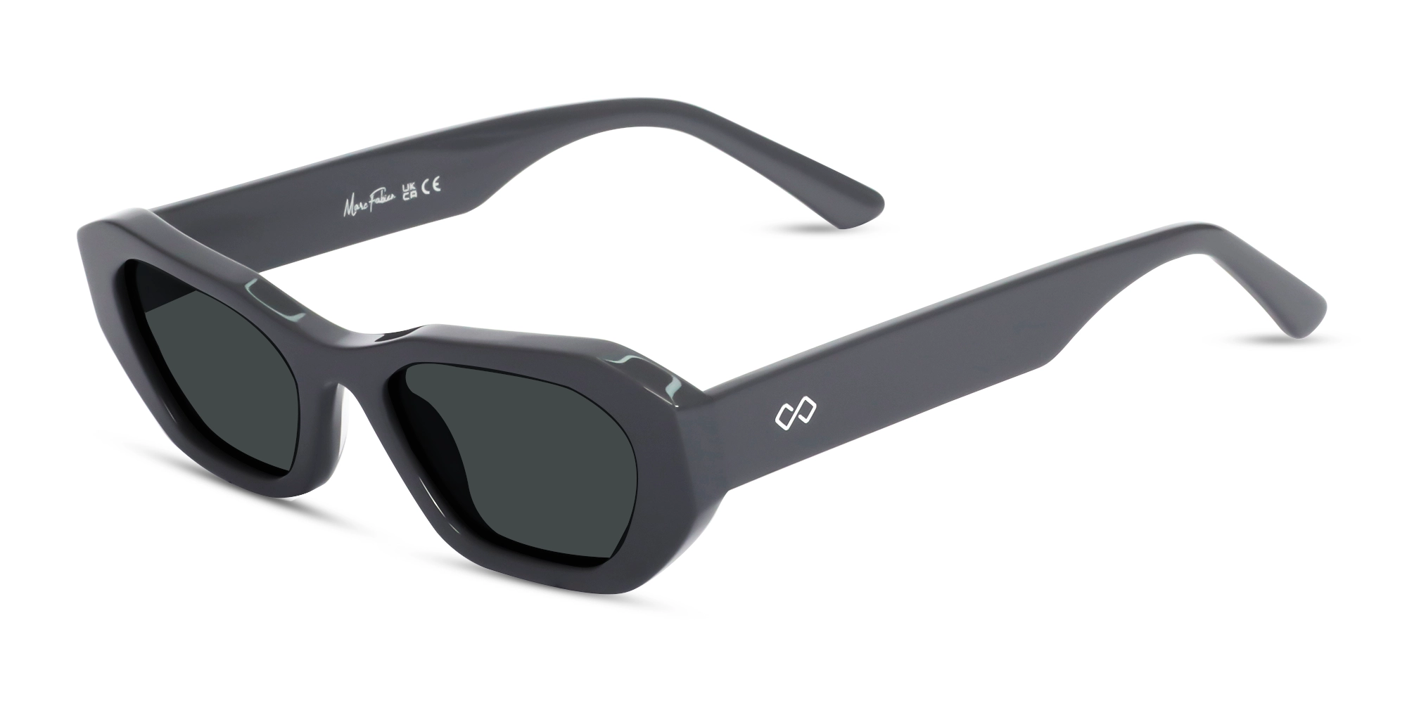 Geometric Sunglasses With Dark Grey Polarised Tint Geometric Sunglasses With Dark Grey Polarised Tint