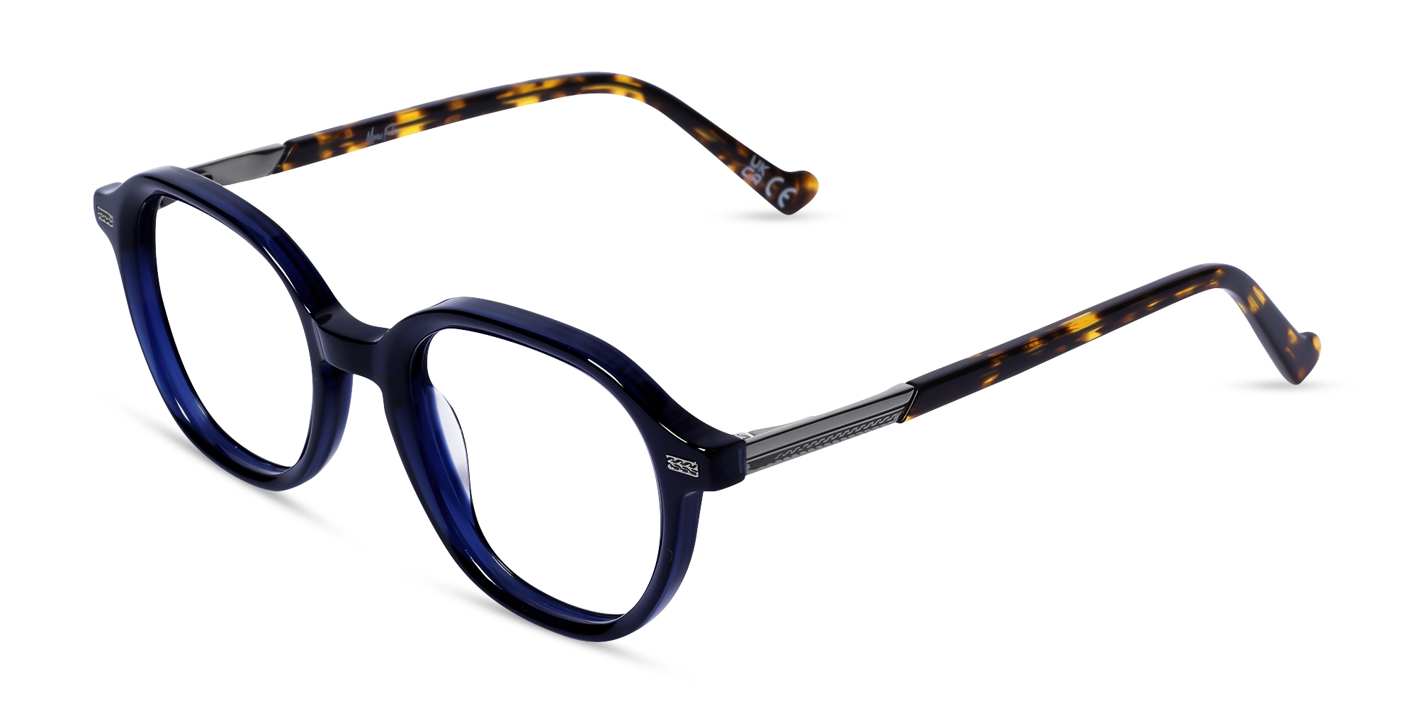 Navy Blue Oval Full-Rim Glasses Navy Blue Oval Full-Rim Glasses