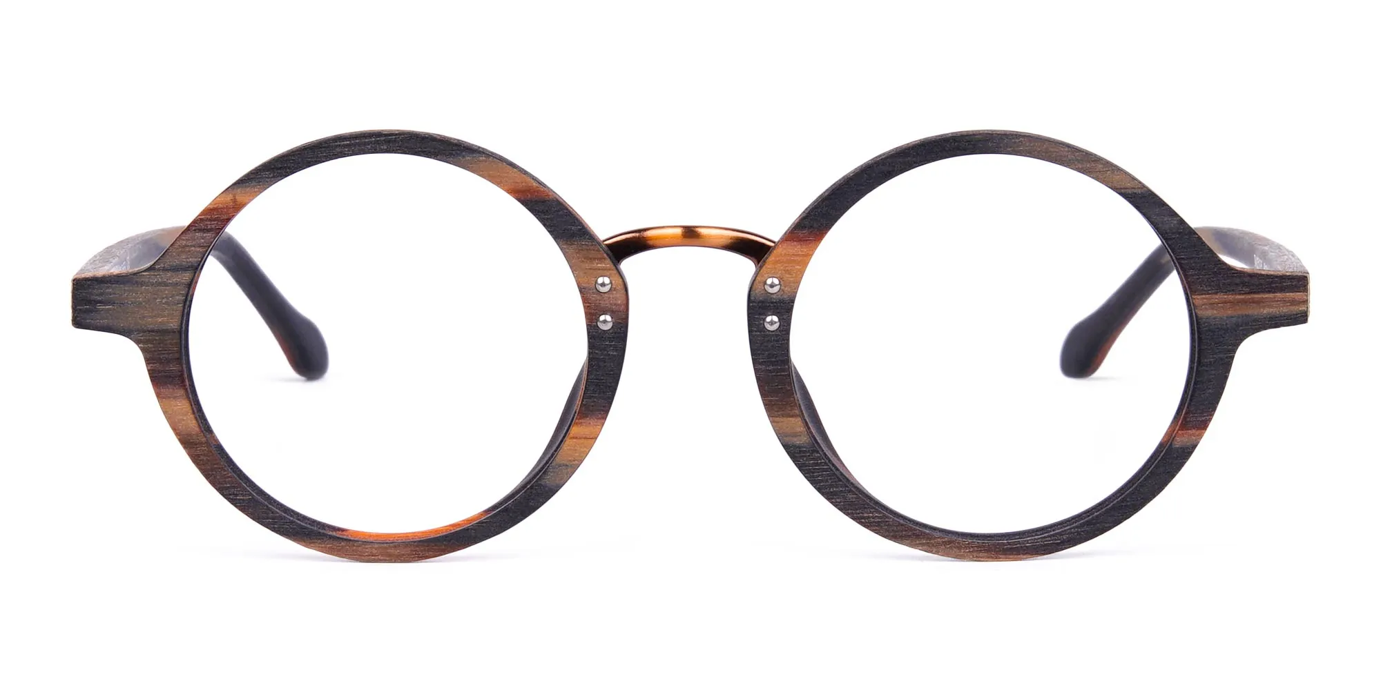 Tortoise Round Full Rim Wooden Glasses -2 Tortoise Round Full Rim Wooden Glasses -2