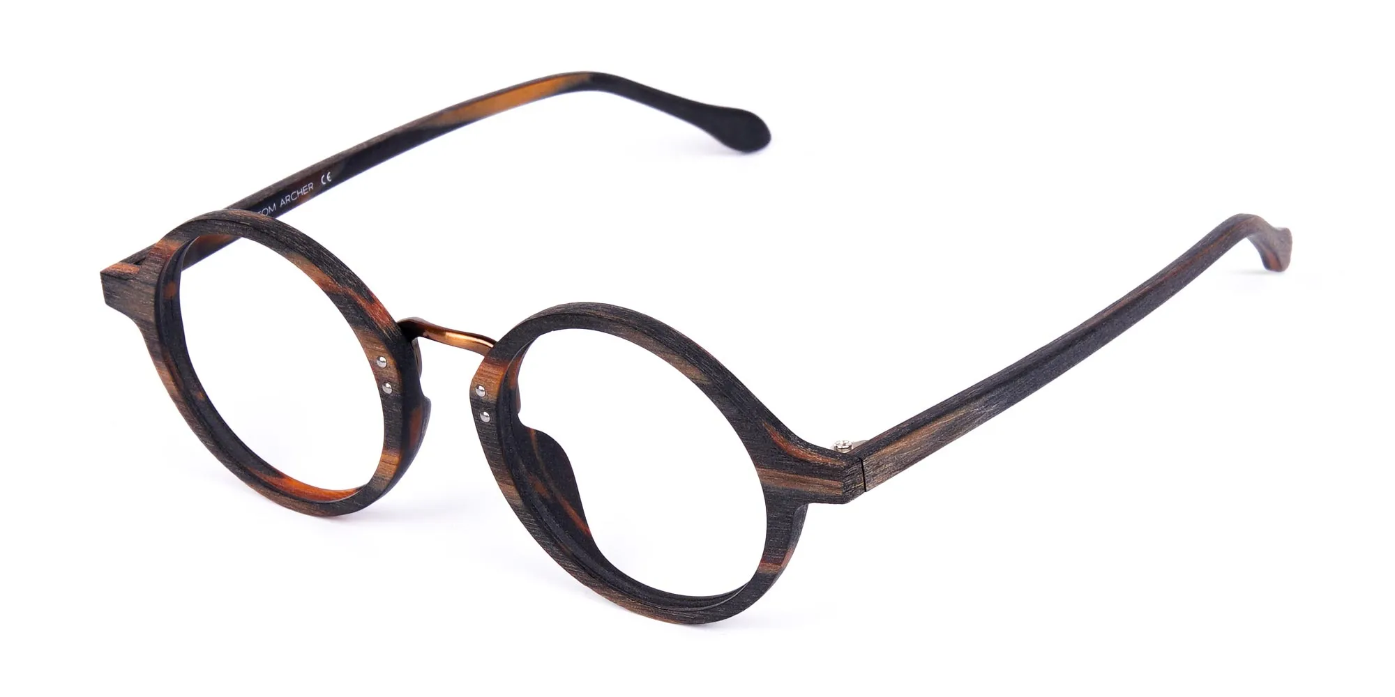 Tortoise Round Full Rim Wooden Glasses -2 Tortoise Round Full Rim Wooden Glasses -2